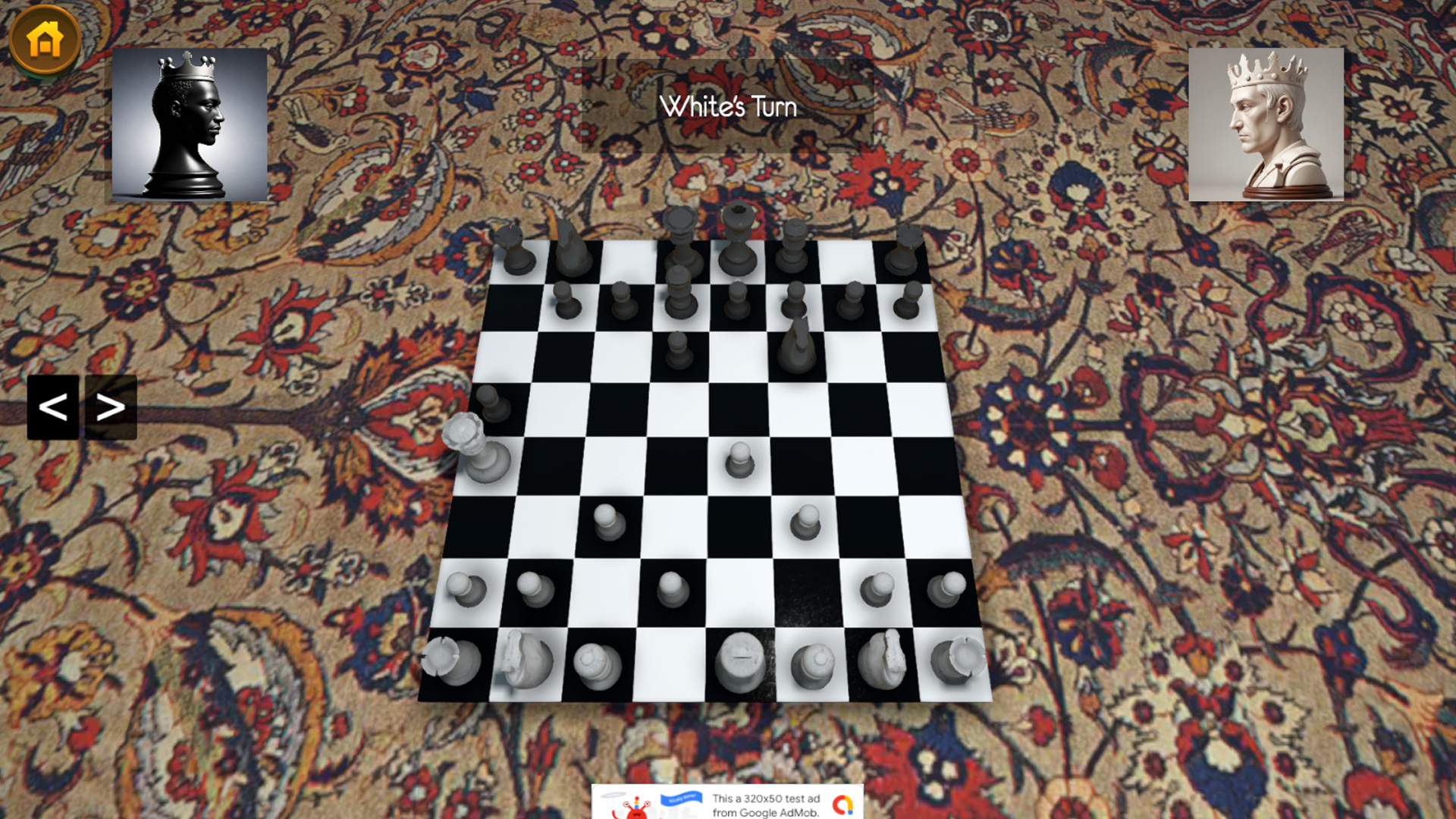 Chess Master League match on a Persian carpet board