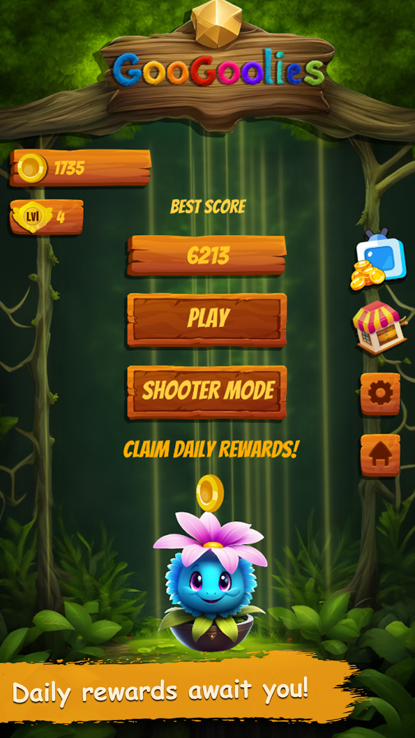 Daily rewards screen in Googoolies