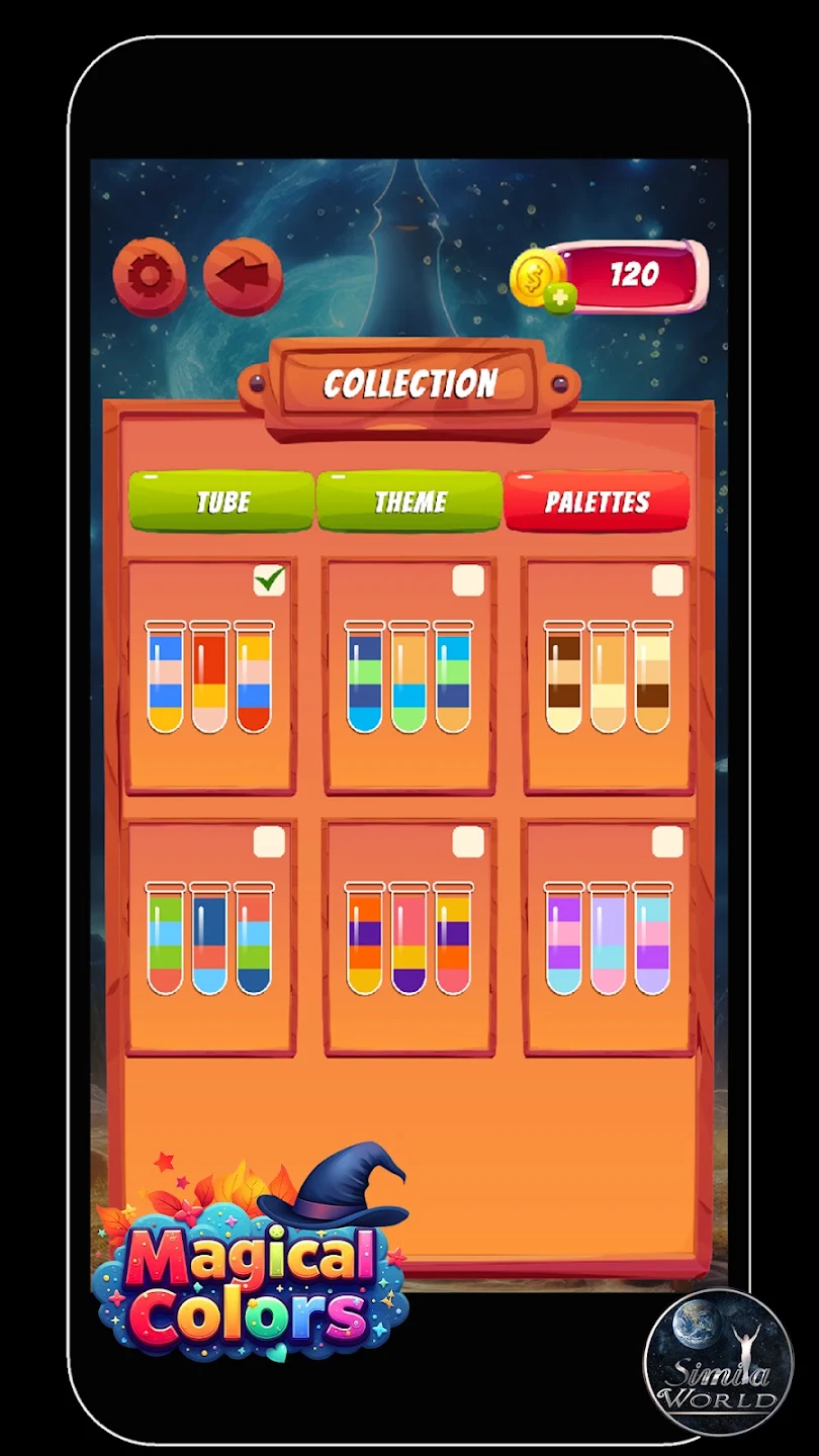 Unlockable color palettes in Magical Colors
