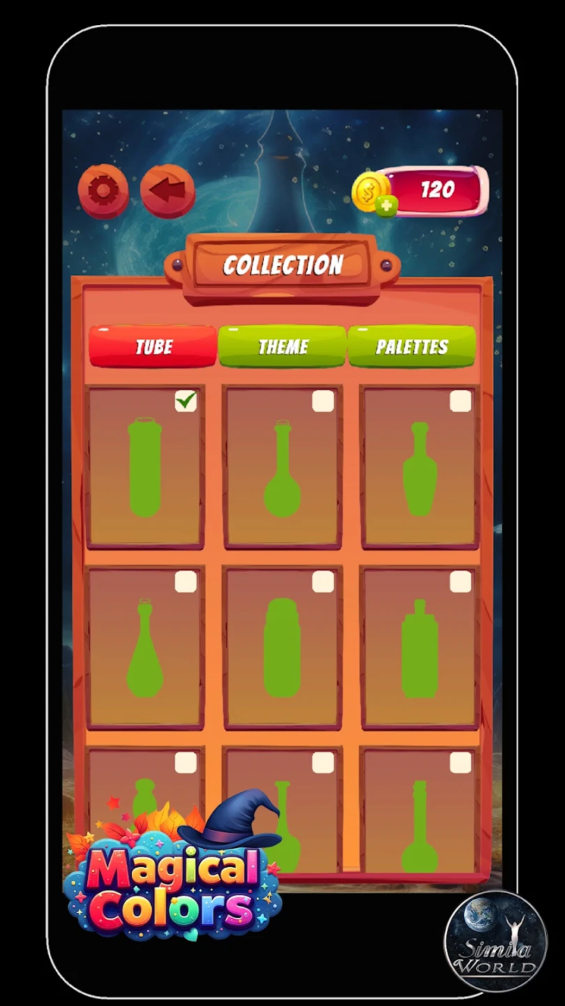 Unlockable potion tube shapes